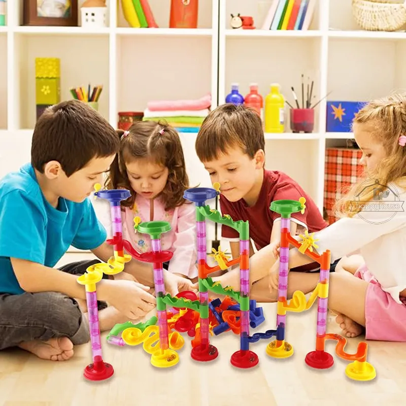 Marble Run Race Track Building Blocks Kids 3D Maze Ball Roll Toy DIY Marble Run Race Coaster Set Marble Slide Pipes  Puzzle Toys