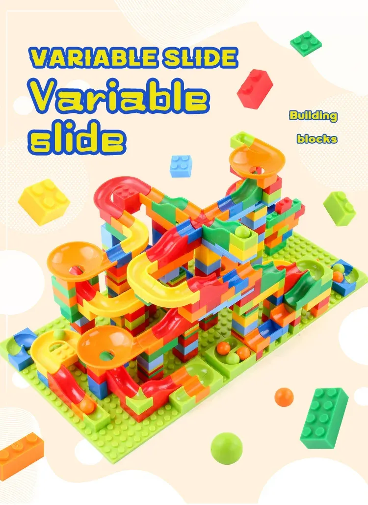 ​Children ​DIY Creative Bricks Assemble Building Blocks Toys Subsize Marble Race Labyrinth Ball Parent-Child Interaction Toys
