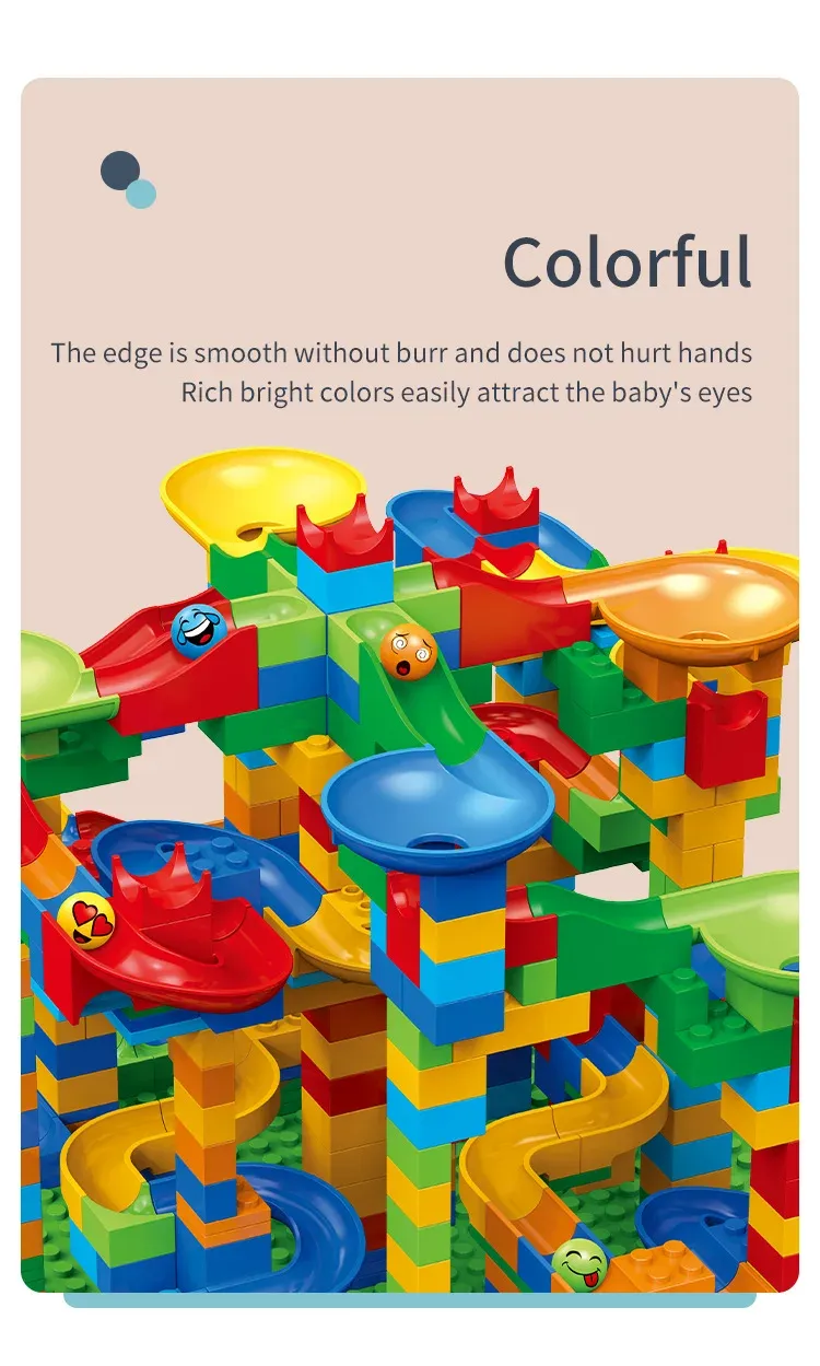 ​Children ​DIY Creative Bricks Assemble Building Blocks Toys Subsize Marble Race Labyrinth Ball Parent-Child Interaction Toys