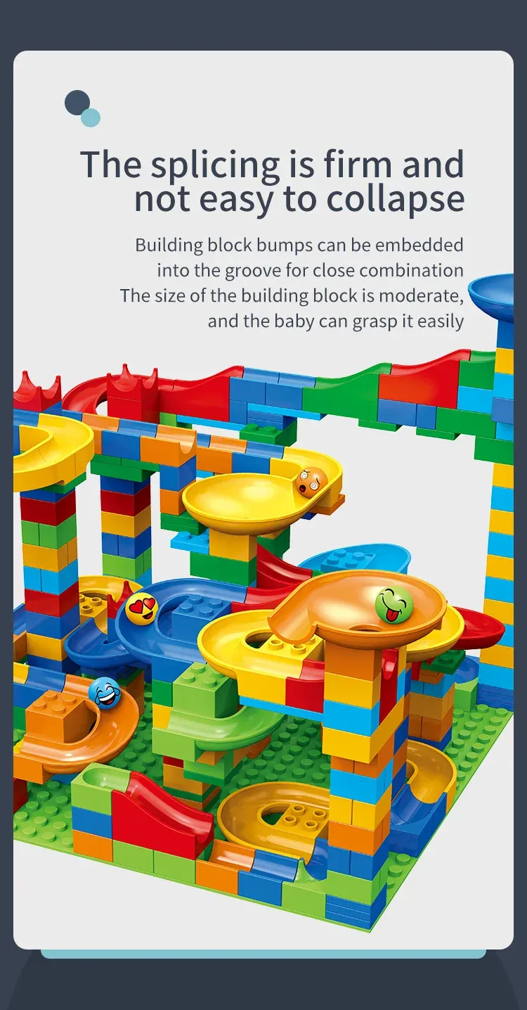 ​Children ​DIY Creative Bricks Assemble Building Blocks Toys Subsize Marble Race Labyrinth Ball Parent-Child Interaction Toys