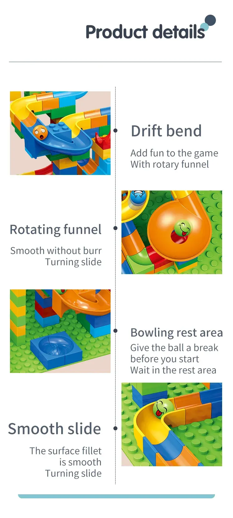 ​Children ​DIY Creative Bricks Assemble Building Blocks Toys Subsize Marble Race Labyrinth Ball Parent-Child Interaction Toys