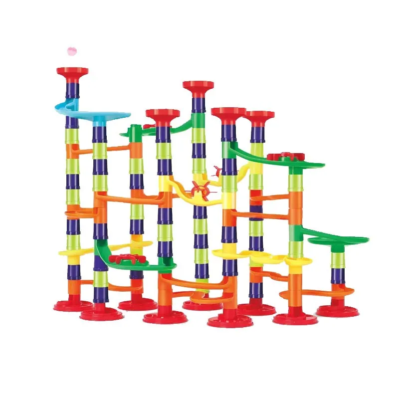 Marble Run Race Track Building Blocks Kids 3D Maze Ball Roll Toy DIY Marble Run Race Coaster Set Marble Slide Pipes  Puzzle Toys