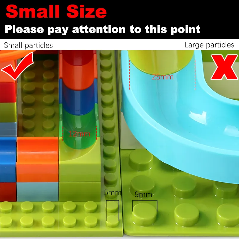 Marble Race Run Block Small Size Building Blocks Maze Ball Funnel Slide Blocks DIY Creative Bricks Assemble Toys Bulk Model Toys