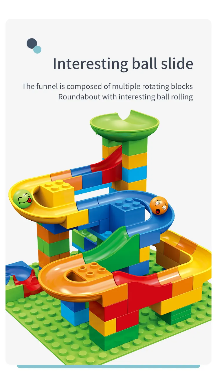 Marble Race Run Block Small Size Building Blocks Maze Ball Funnel Slide Blocks DIY Creative Bricks Assemble Toys Bulk Model Toys