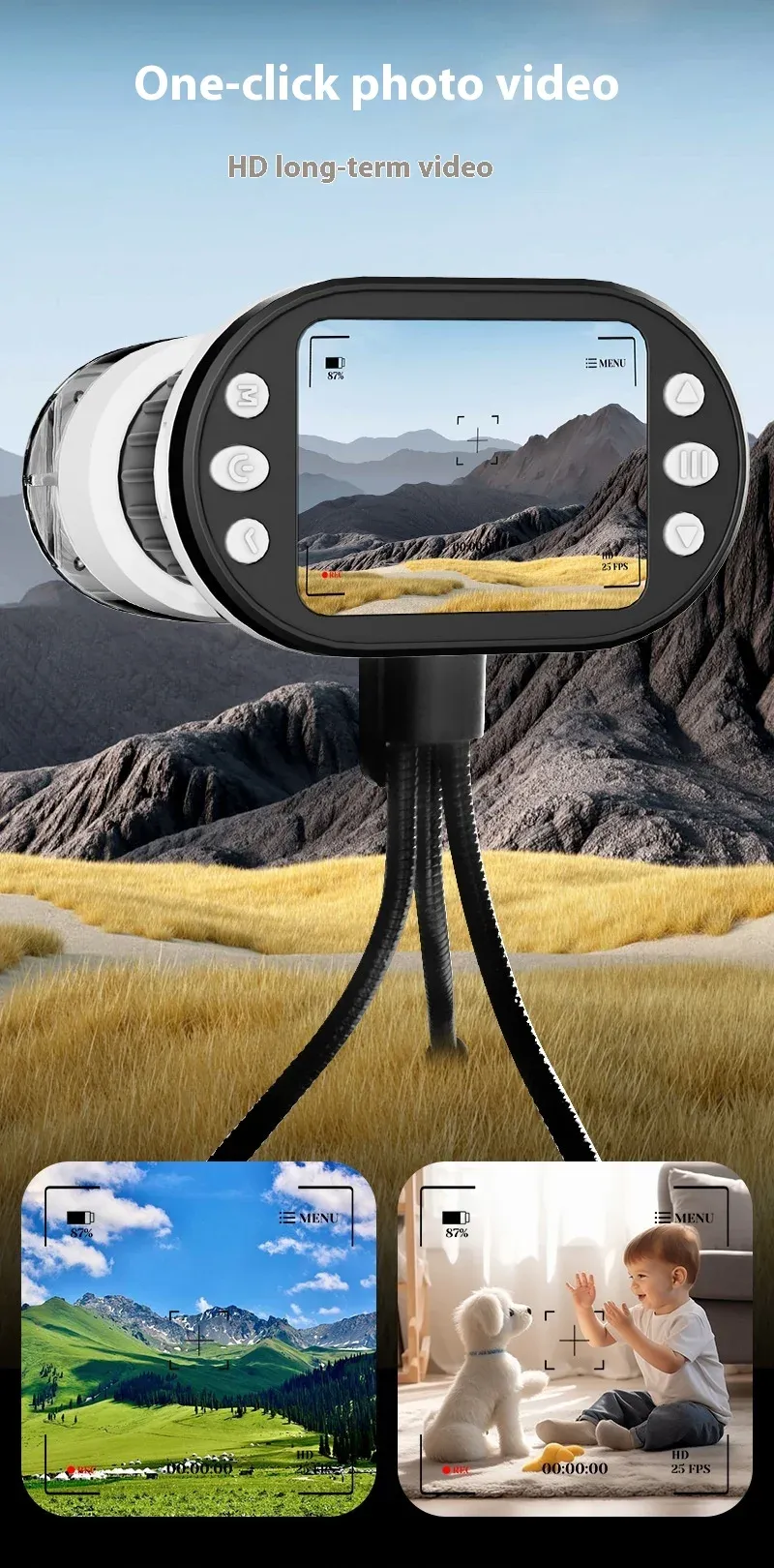 Kids Microscope Biological Kit 1000x Magnifier 200 Megapixels with LED Photo Video Function Educational Toy Science for Children