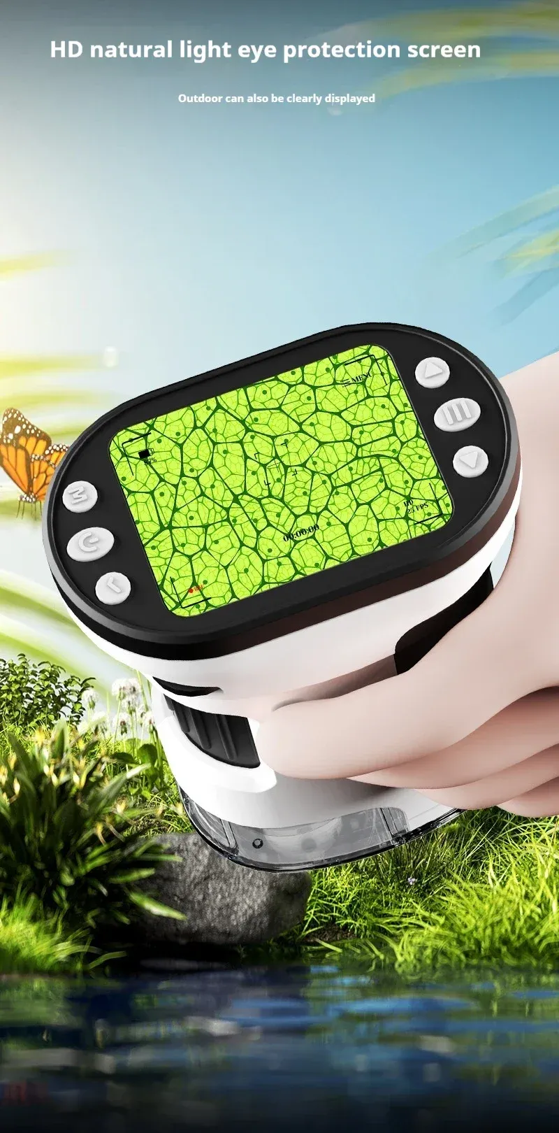 Kids Microscope Biological Kit 1000x Magnifier 200 Megapixels with LED Photo Video Function Educational Toy Science for Children