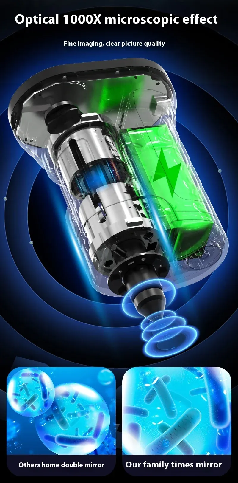 Kids Microscope Biological Kit 1000x Magnifier 200 Megapixels with LED Photo Video Function Educational Toy Science for Children