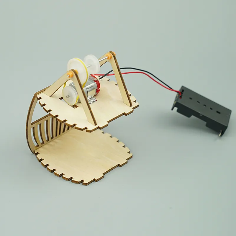 Wooden Electric Cable Car Model Kids Science Toy Technology Physics Bricks Kit Learning Educational Toys for Children