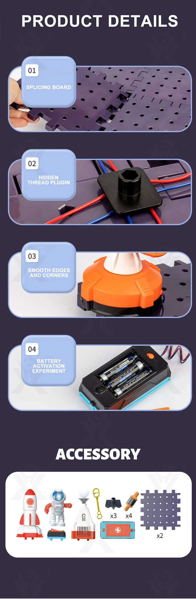 Science Toy DIY Electronic Blocks Kits Children Circuits Educational Toys Exploration Equipment Set Physical Toys for Kids