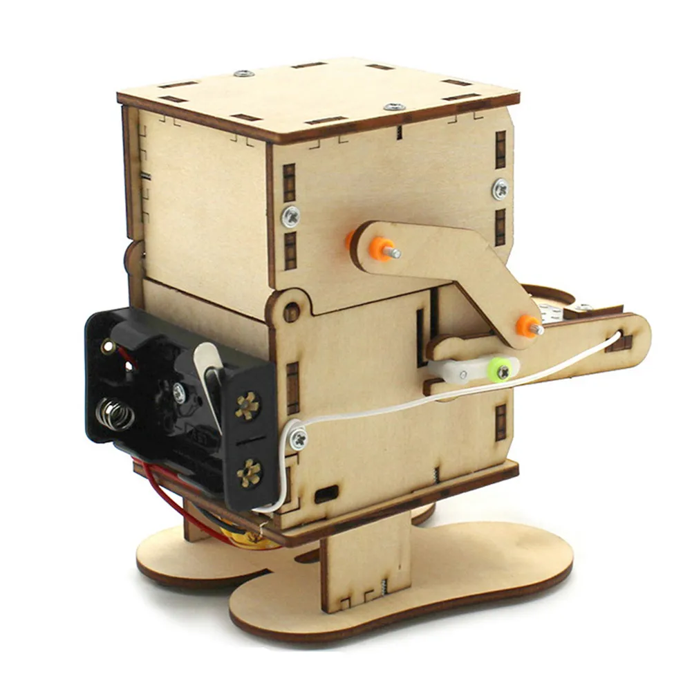 Robot Eating Coin Wood DIY Model Teaching Learning Stem Project Kit for Kid Science Experiment Education Toy Wooden Assemble Kit