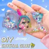 Kids DIY Crystal Glue Keychain Craft Set – Girls Birthday Gift