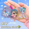 Kids DIY Crystal Glue Keychain Craft Set – Girls Birthday Gift