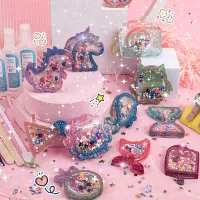 Kids DIY Crystal Glue Keychain Craft Set – Girls Birthday Gift