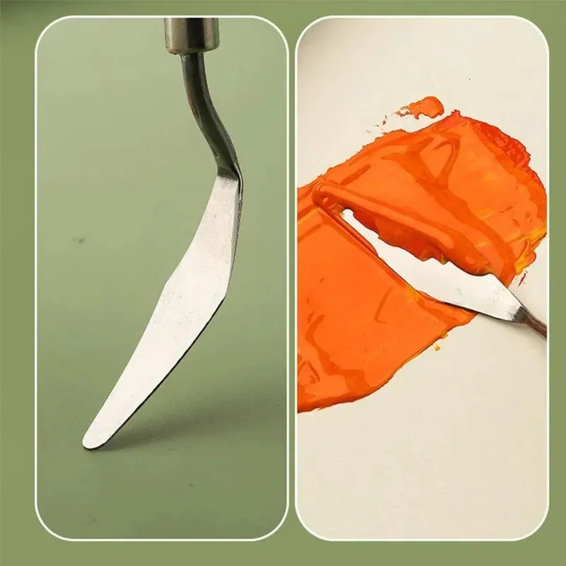 7Pcs Stainless Steel Oil Painting Knives Artist Crafts Spatula Palette Knife Mixing Knife Scraper Art Tools