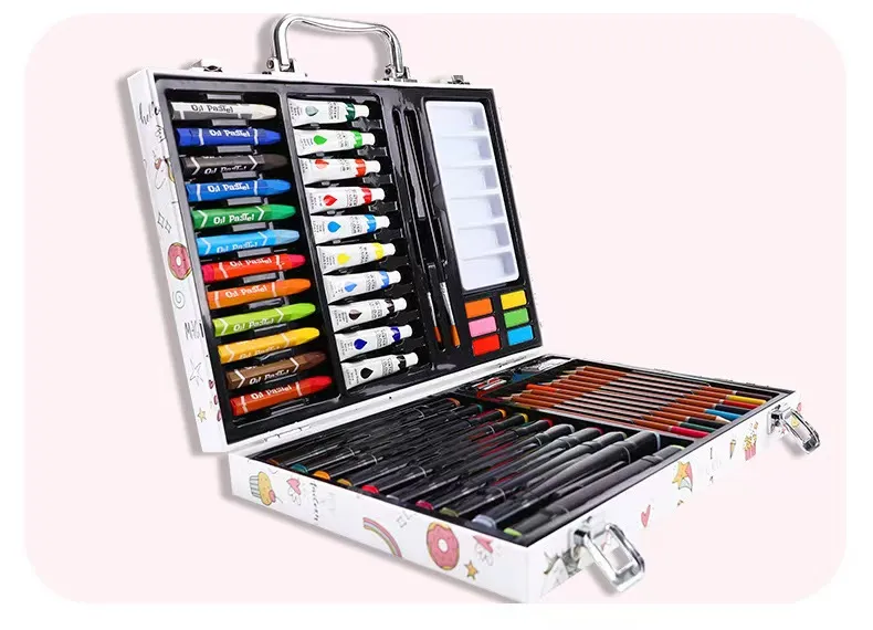 53 pcs Art Painting Set Gift for Kids DIY Drawing Painting with Markers Pigments Brush Set Stationery Supply