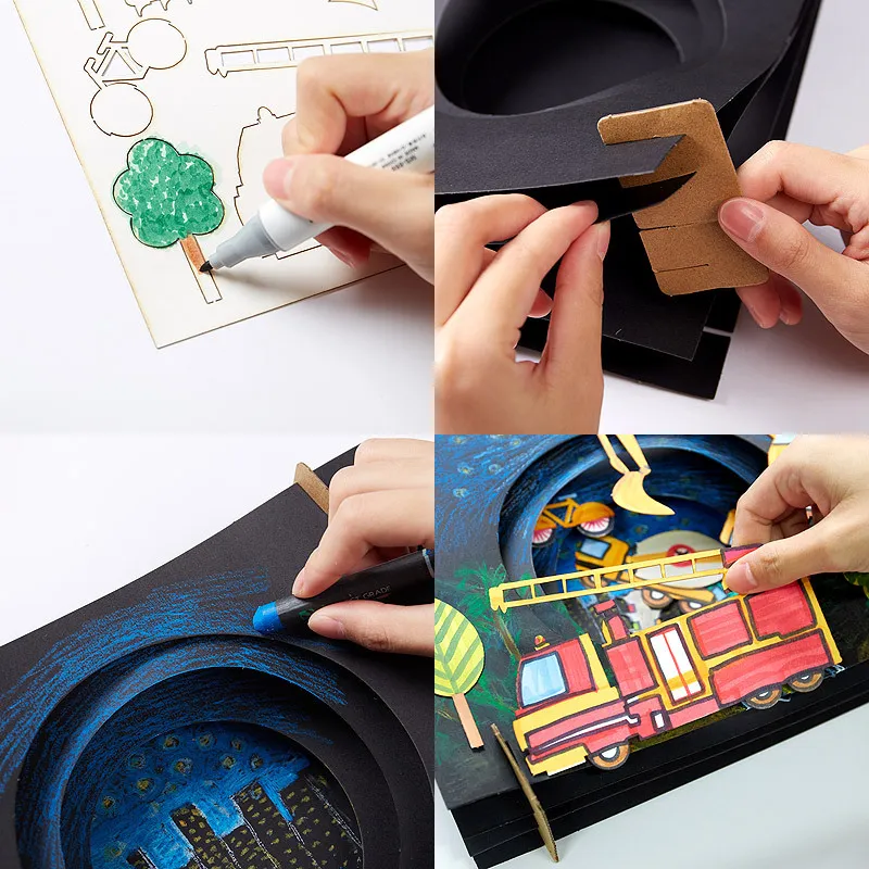 Kid DIY Painting Creative Craft Toy Kindergarten Handicraft Activities Drawing  Didactic Material Montessori Education Toy Gift