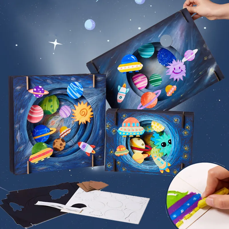 Kid DIY Painting Creative Craft Toy Kindergarten Handicraft Activities Drawing  Didactic Material Montessori Education Toy Gift