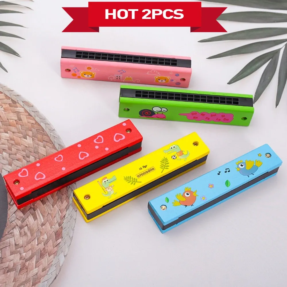 Children's Harmonica: Cartoon Wood Musical Instrument for Beginners