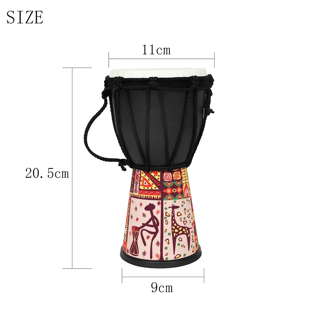 4 inch African Drum Handheld Children's Drum Portable ABS Drum Cavity Snare Drum Orff Gifts Percussion Musical Instruments
