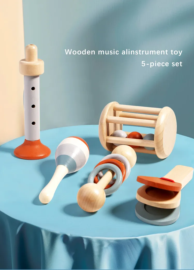 5Pcs Baby Musical Instruments Sensory Rattle Toys Early Educational Baby Musical Toys Montessori Toys Birthday Gifts for Kids