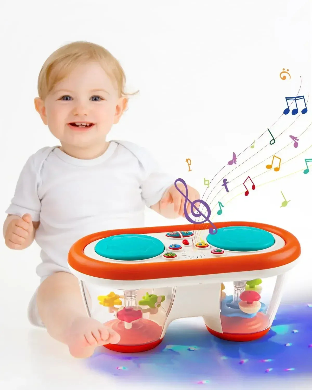 Baby Clap Drum 12+ Month Kids Musical Toy Infant Toys Rotating Music Sensory Light Up Toys Early Educational for Kids Gifts