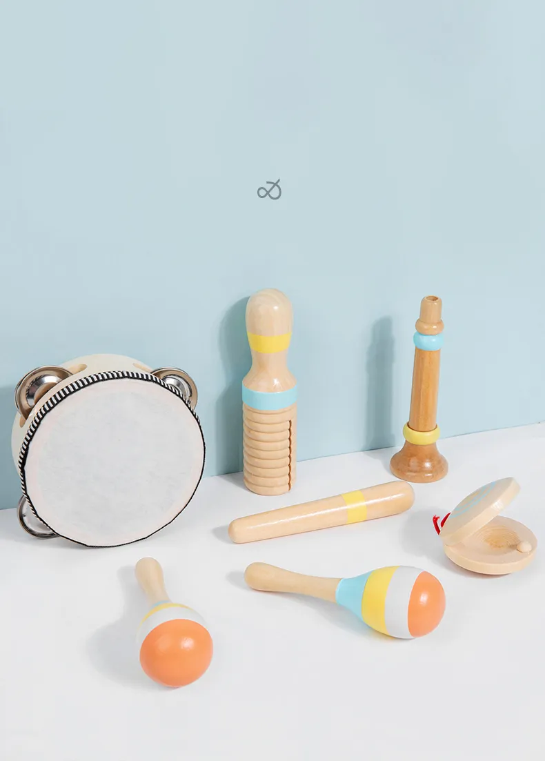 Wooden Musical Instrument Montessori Music Set Baby Children Percussion Instrument Toy Early Educational Knocking Toys for Kids