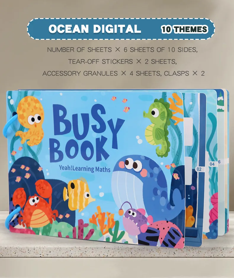 Montessori Baby Busy Book My First Quiet Book Paste Early Learning Education Toy Children Matching Game Toys for Kids 1 2 3 Year