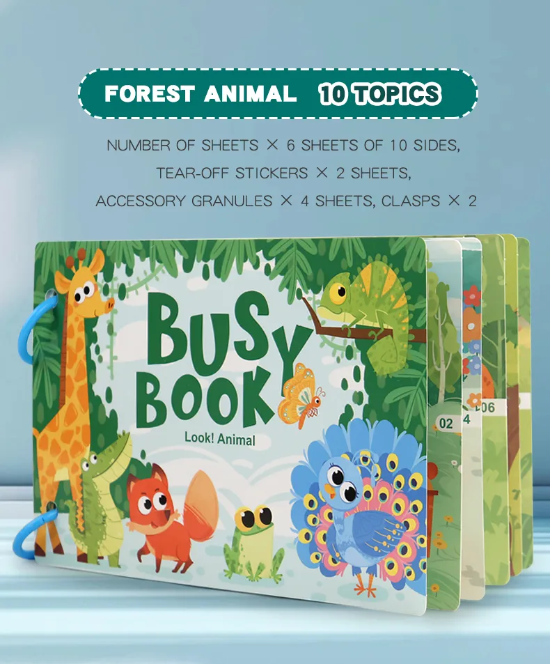 Montessori Baby Busy Book My First Quiet Book Paste Early Learning Education Toy Children Matching Game Toys for Kids 1 2 3 Year