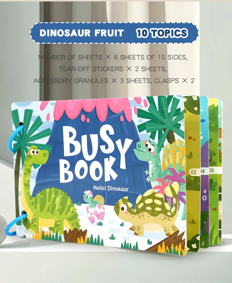 Montessori Baby Busy Book My First Quiet Book Paste Early Learning Education Toy Children Matching Game Toys for Kids 1 2 3 Year