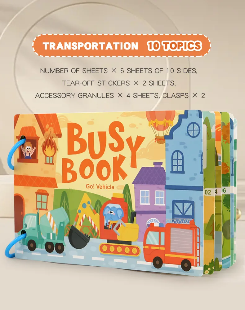 Montessori Baby Busy Book My First Quiet Book Paste Early Learning Education Toy Children Matching Game Toys for Kids 1 2 3 Year