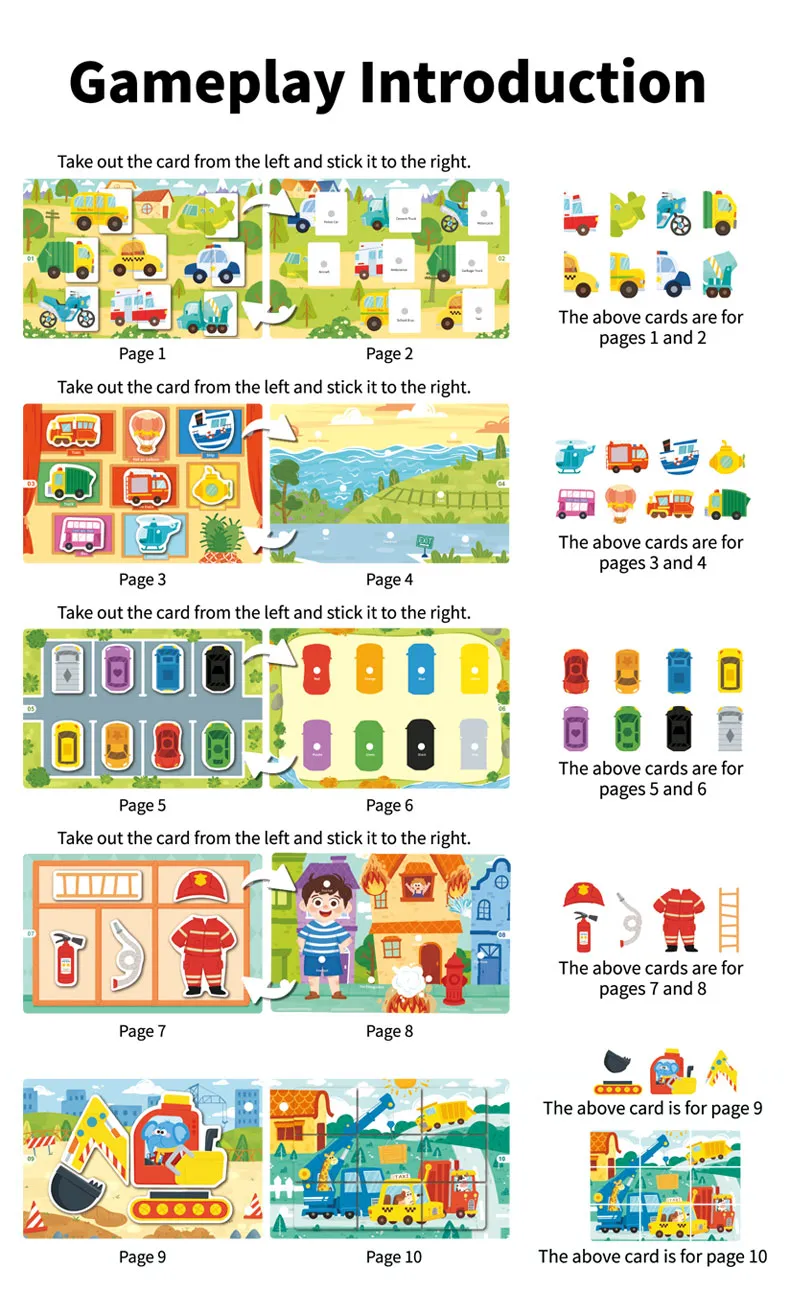 Montessori Baby Busy Book My First Quiet Book Paste Early Learning Education Toy Children Matching Game Toys for Kids 1 2 3 Year