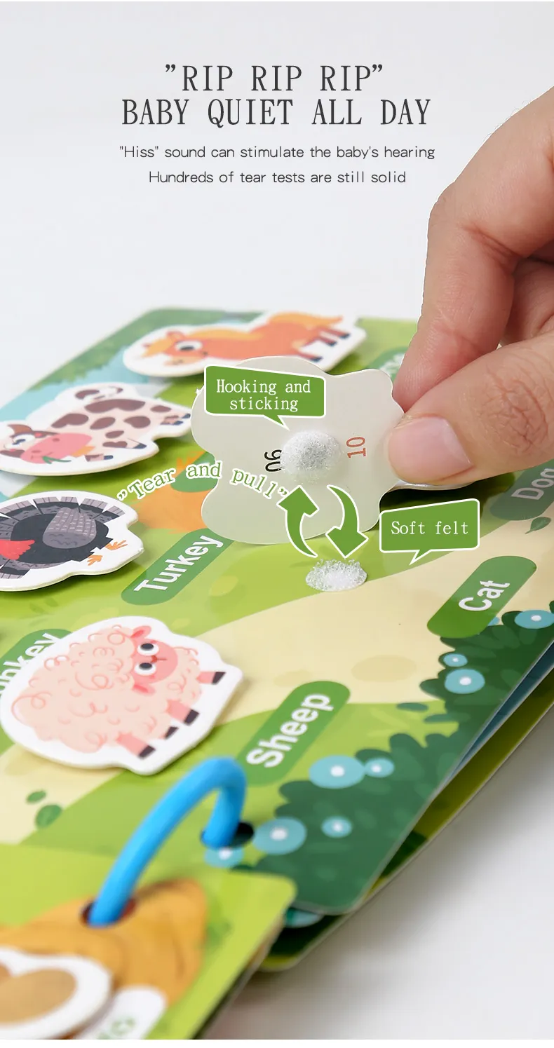 Montessori Baby Busy Book My First Quiet Book Paste Early Learning Education Toy Children Matching Game Toys for Kids 1 2 3 Year