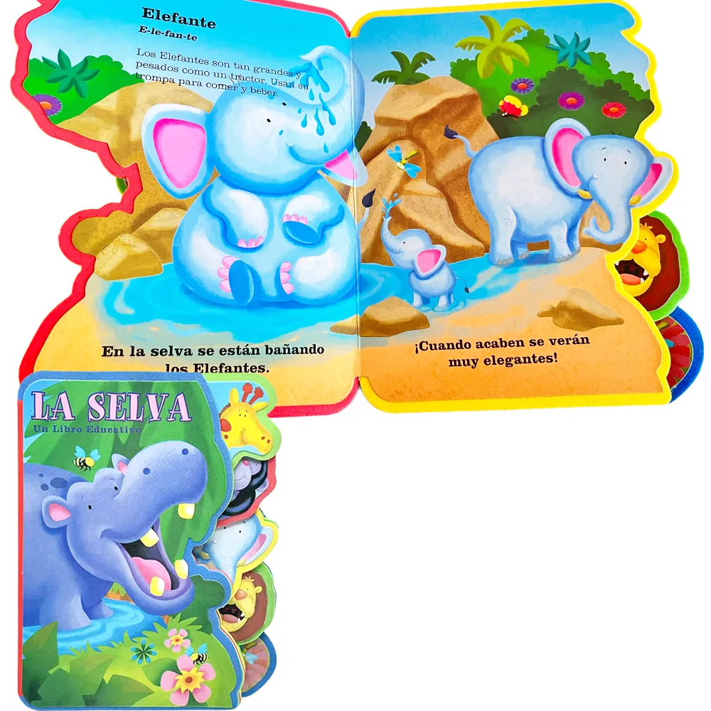 Spanish Children's Sponge Storybook 2-5 Years Cute Animal Illustrations Cognitive Enhancement Enlightenment Early Learning