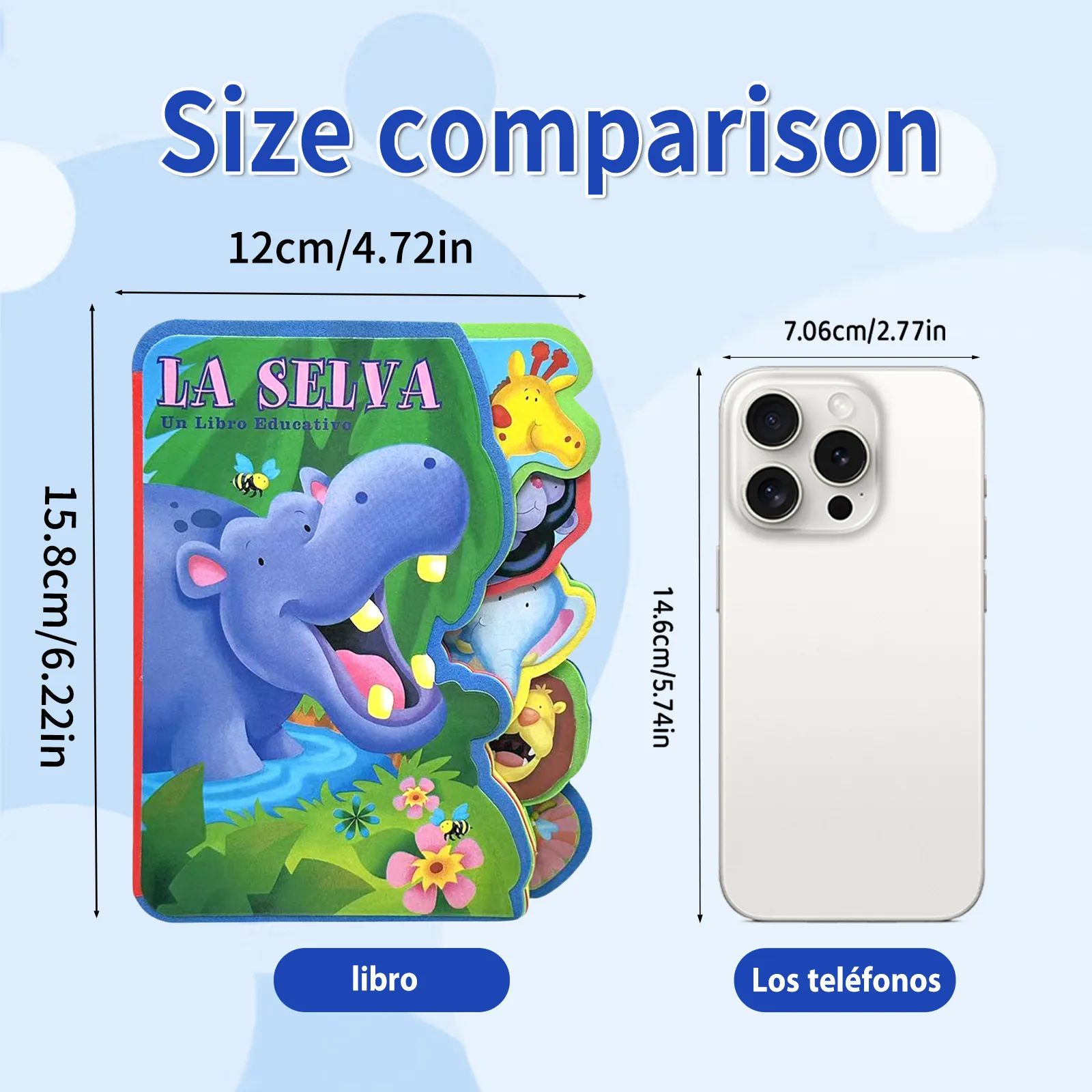 Spanish Children's Sponge Storybook 2-5 Years Cute Animal Illustrations Cognitive Enhancement Enlightenment Early Learning