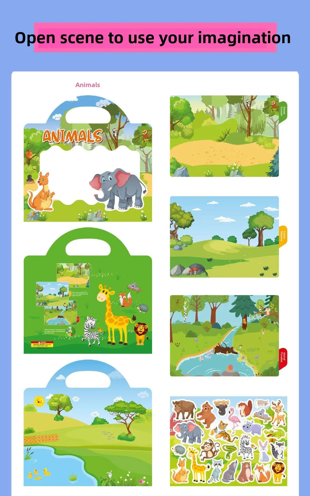 Reusable Jelly Sticker Book for Kids - Early Learning Fun with 2 Sizes & Various Themes
