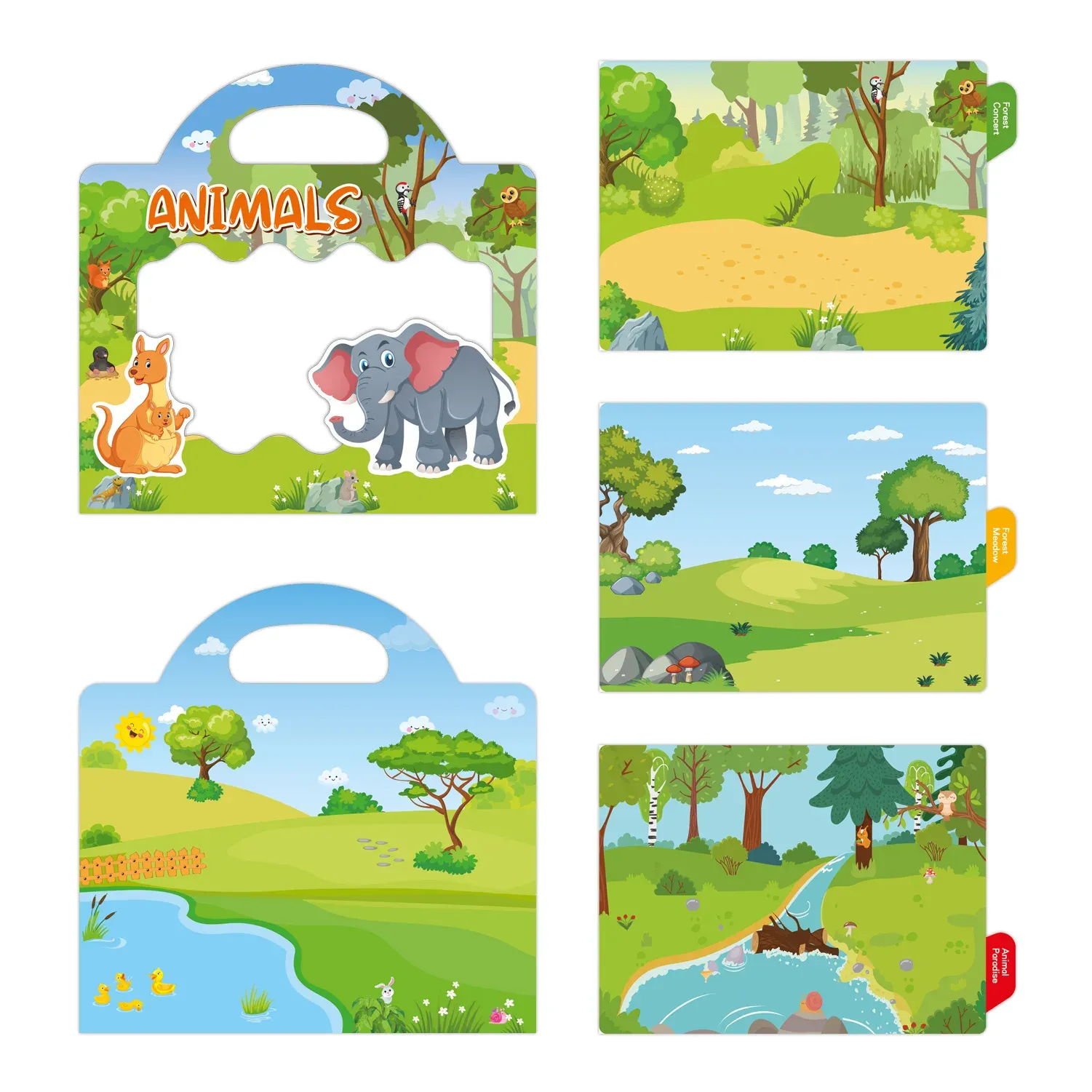 Reusable Jelly Sticker Book for Kids - Early Learning Fun with 2 Sizes & Various Themes