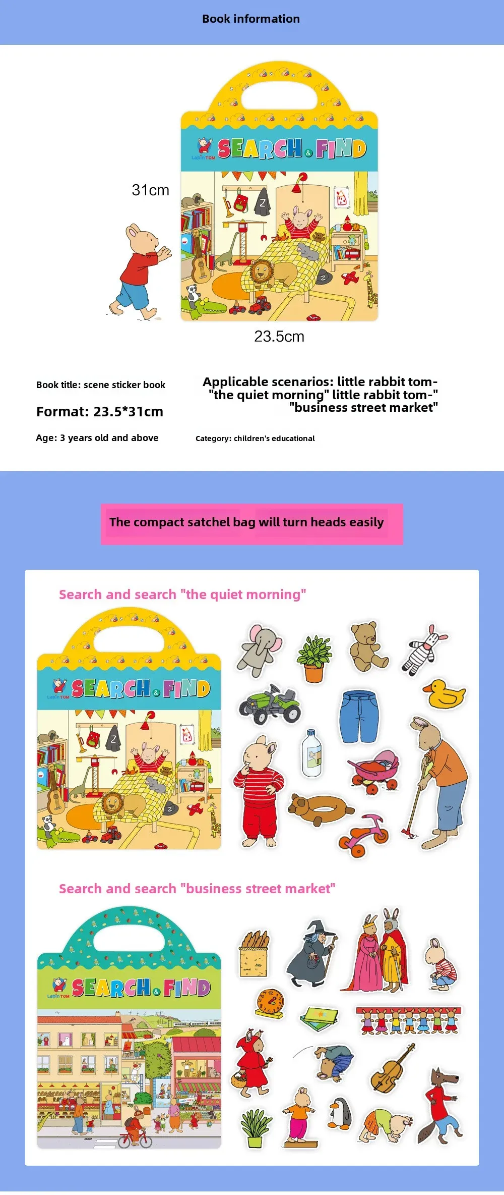 Reusable Jelly Sticker Book for Kids - Early Learning Fun with 2 Sizes & Various Themes