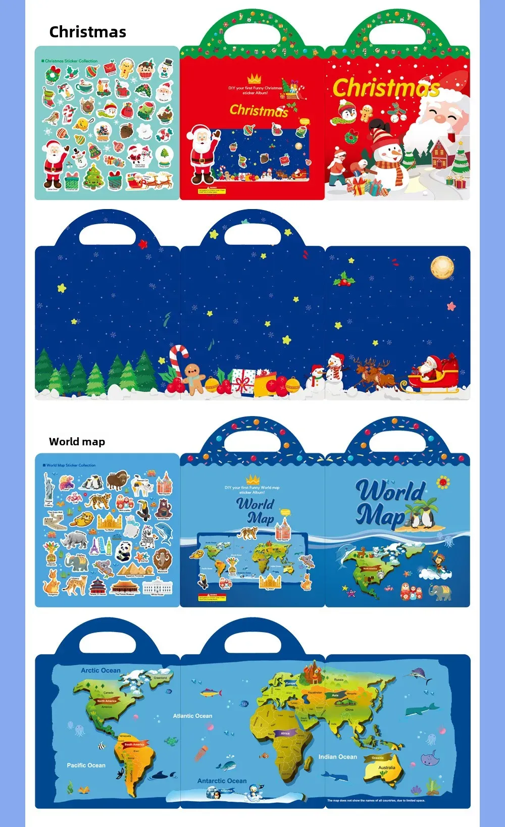 Reusable Jelly Sticker Book for Kids - Early Learning Fun with 2 Sizes & Various Themes