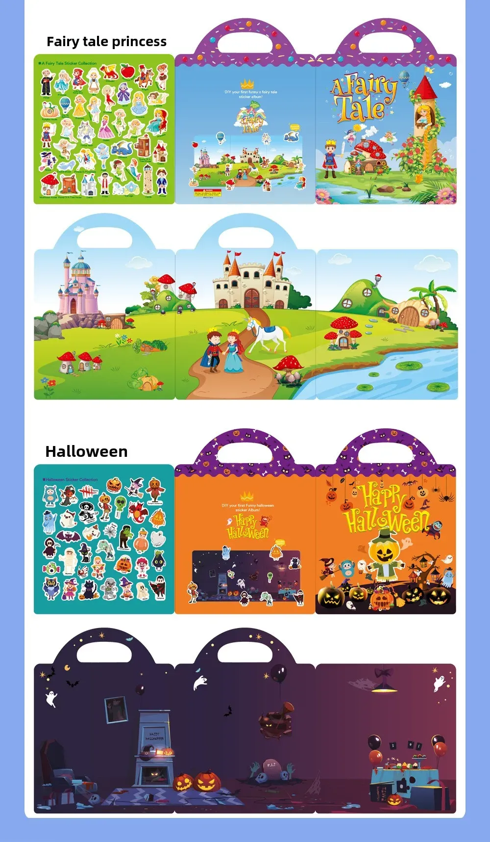 Reusable Jelly Sticker Book for Kids - Early Learning Fun with 2 Sizes & Various Themes