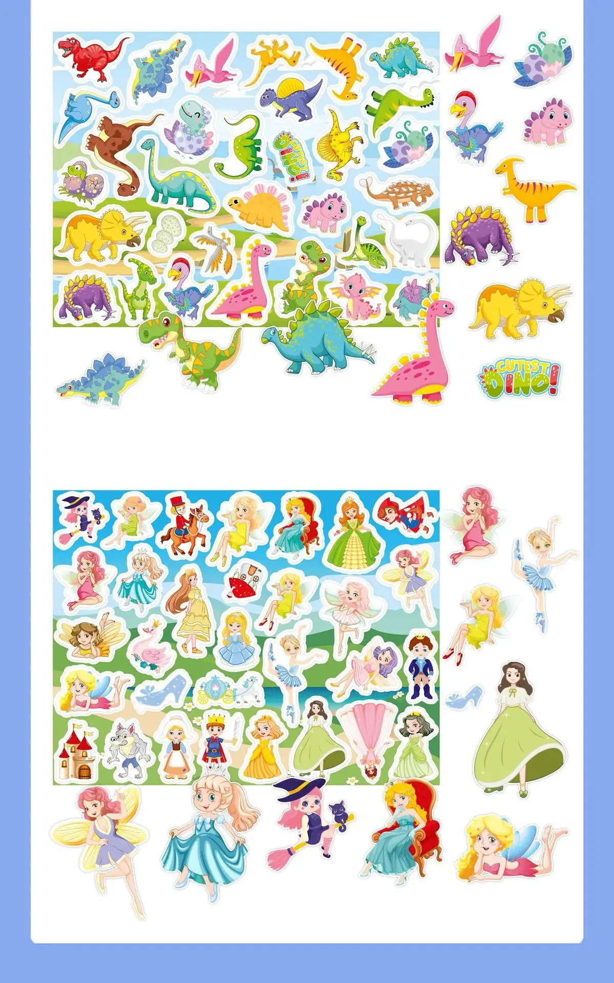 Reusable Jelly Sticker Book for Kids - Early Learning Fun with 2 Sizes & Various Themes