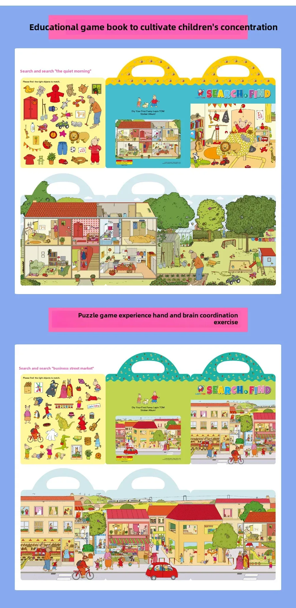 Reusable Jelly Sticker Book for Kids - Early Learning Fun with 2 Sizes & Various Themes
