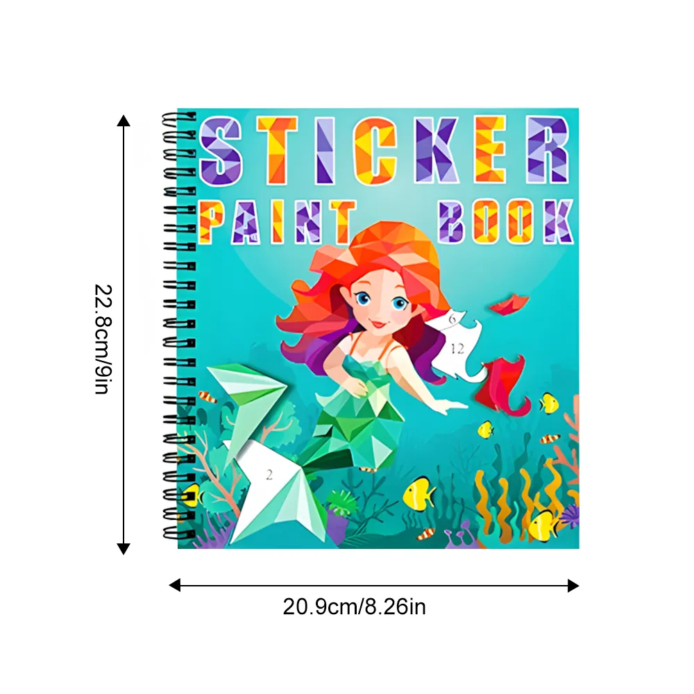 1/3PCS Sticker Book For Kids Unicorn Sticker Paint Book Mermaid Children's Sticker By Number For Birthday Gifts Girls Stationery