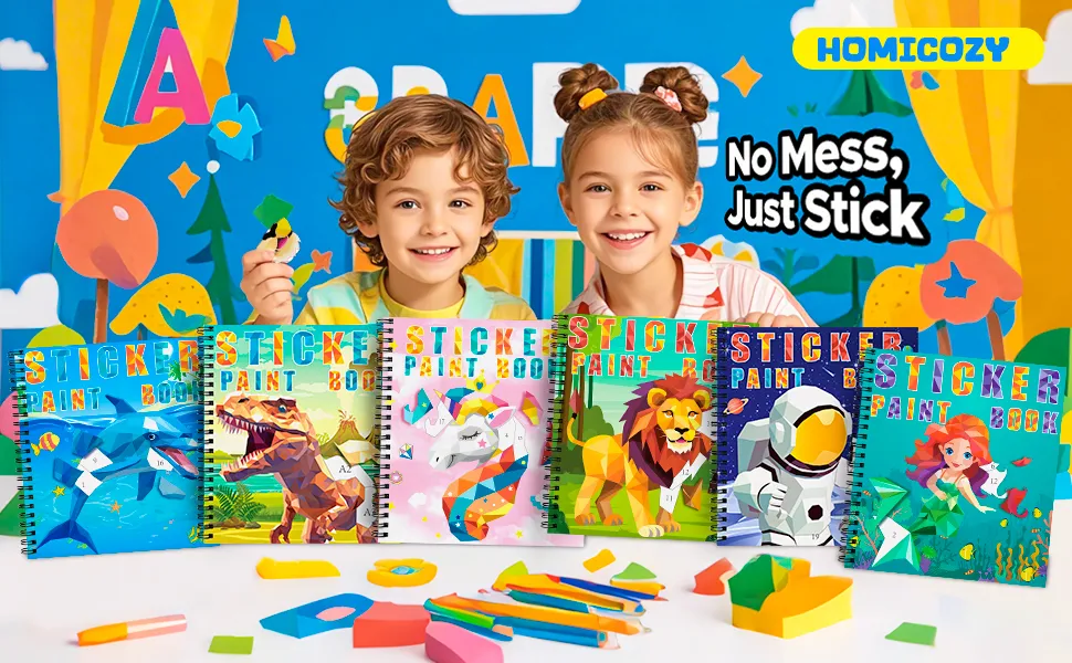 1/3PCS Sticker Book For Kids Unicorn Sticker Paint Book Mermaid Children's Sticker By Number For Birthday Gifts Girls Stationery