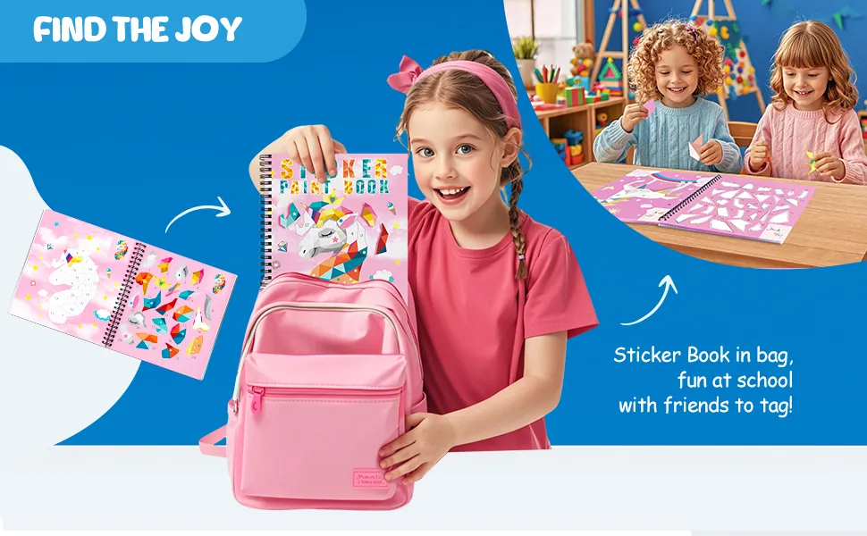 1/3PCS Sticker Book For Kids Unicorn Sticker Paint Book Mermaid Children's Sticker By Number For Birthday Gifts Girls Stationery