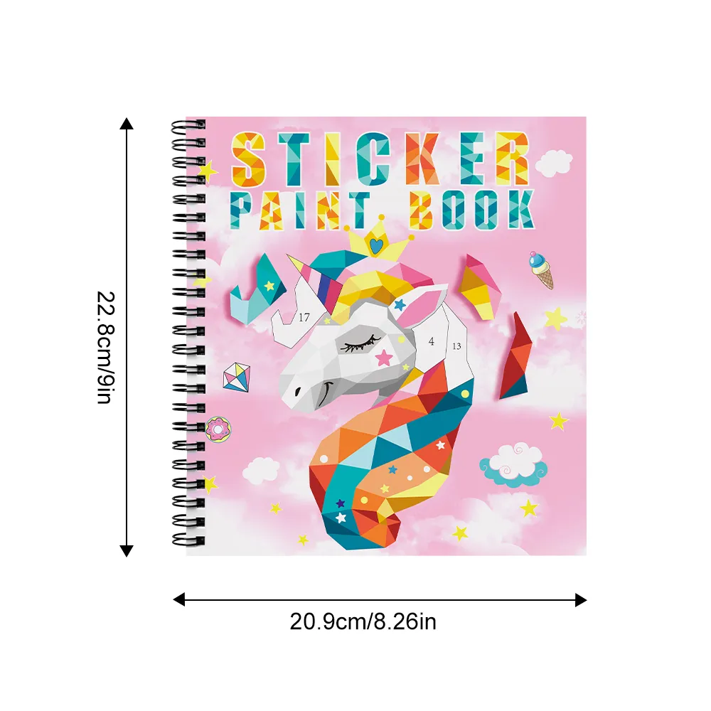 1/3PCS Sticker Book For Kids Unicorn Sticker Paint Book Mermaid Children's Sticker By Number For Birthday Gifts Girls Stationery