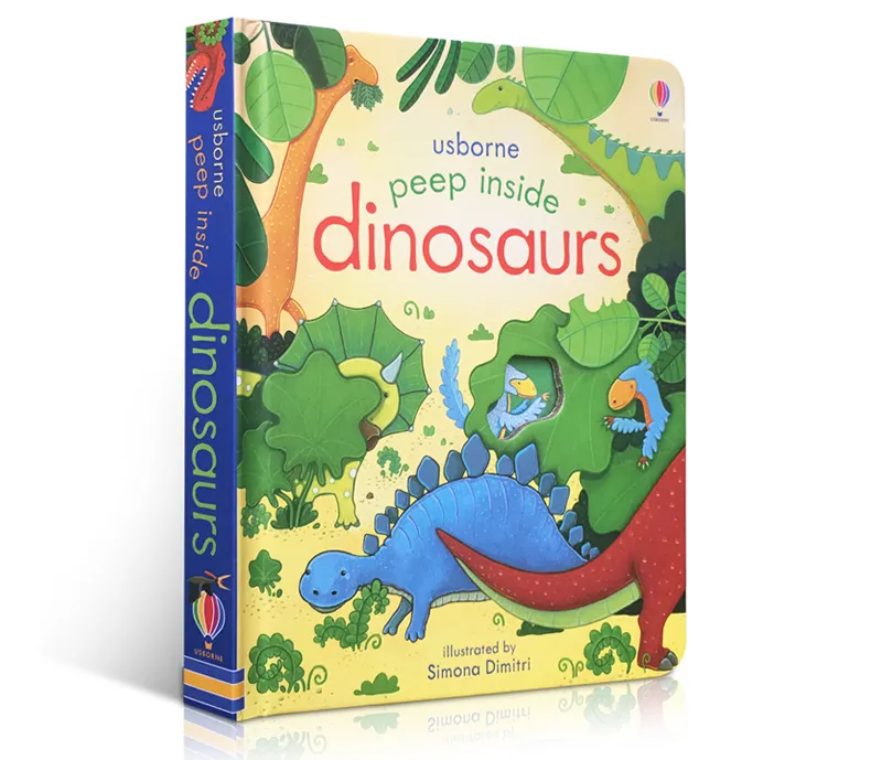 Usborne English Educational Picture Book Peep Inside Dinosaurs For Children Baby Early Reading Gift
