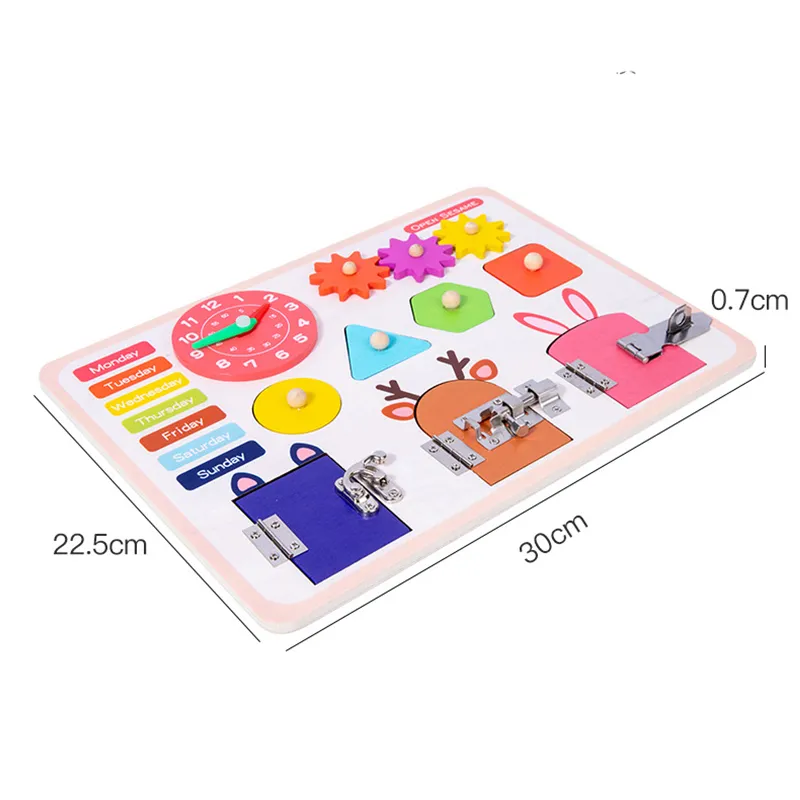 Montessori Busy Board Toys For Children Educational Games DIY Busy Board Parts Wooden Toys Sensory Board Games Puzzles For Kids