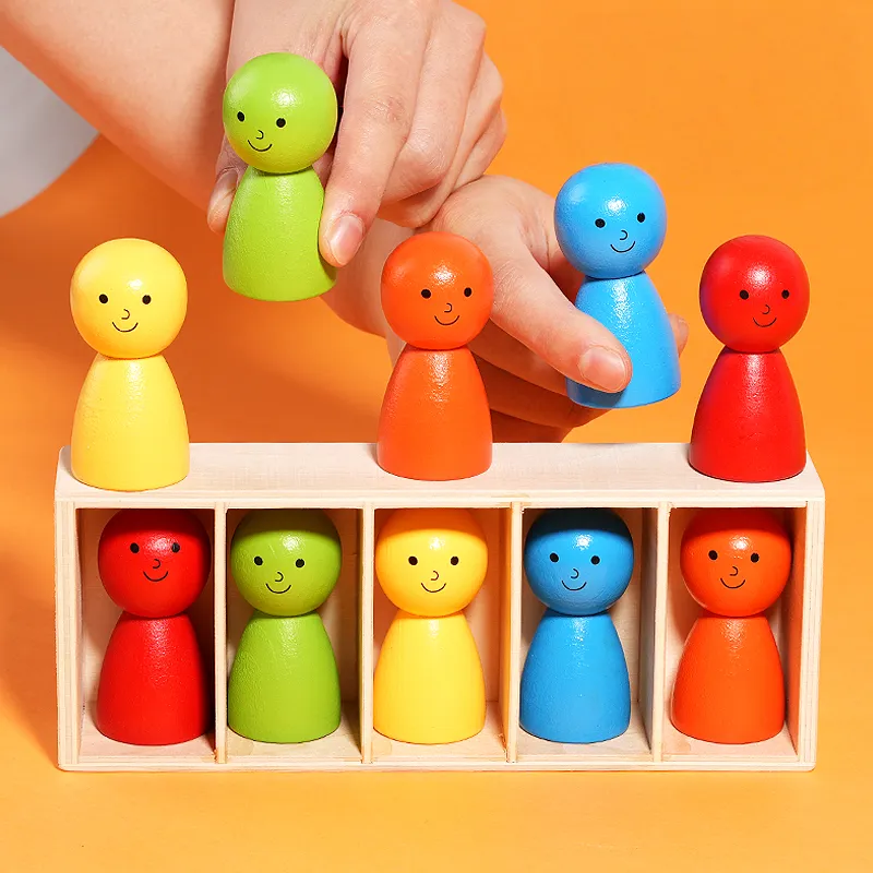 Color Matching Early Education Toys Wooden Bee Color Sorting Toy Montessori Toy Logical Thinking Game for Boys Girls Toy Gifts