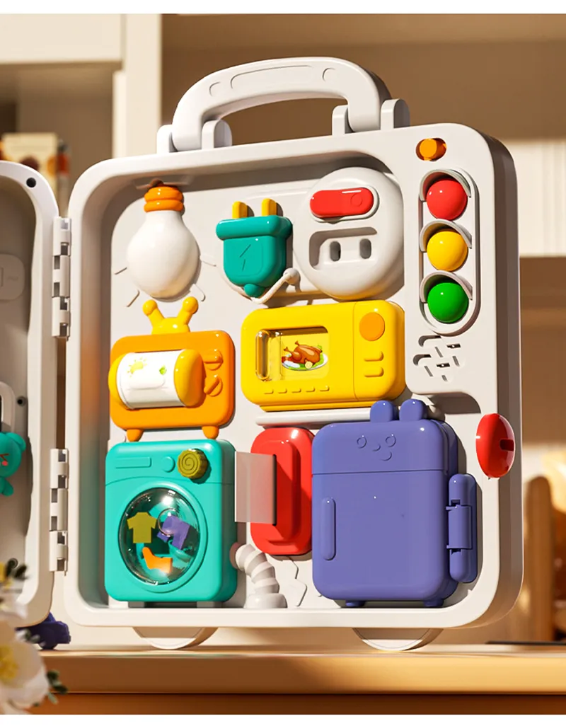 Montessori Sensory Busy Board Travel Toys Baby Music Lights Switch Activity Board Toddlers Fine Motor Skills Educational Games
