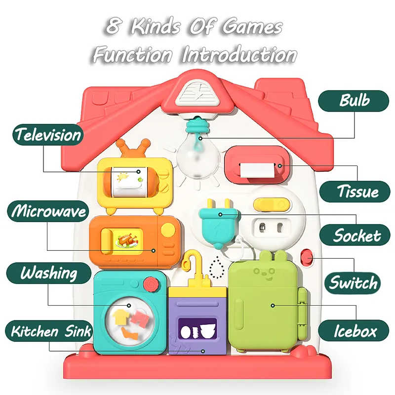 Montessori Sensory Busy Board Travel Toys Baby Music Lights Switch Activity Board Toddlers Fine Motor Skills Educational Games